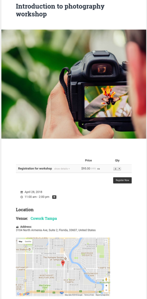 Workshop Online Event Registration Website to Sell Tickets | Event Smart