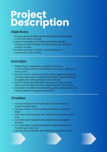 An example of project description for grant proposal for nonprofit
