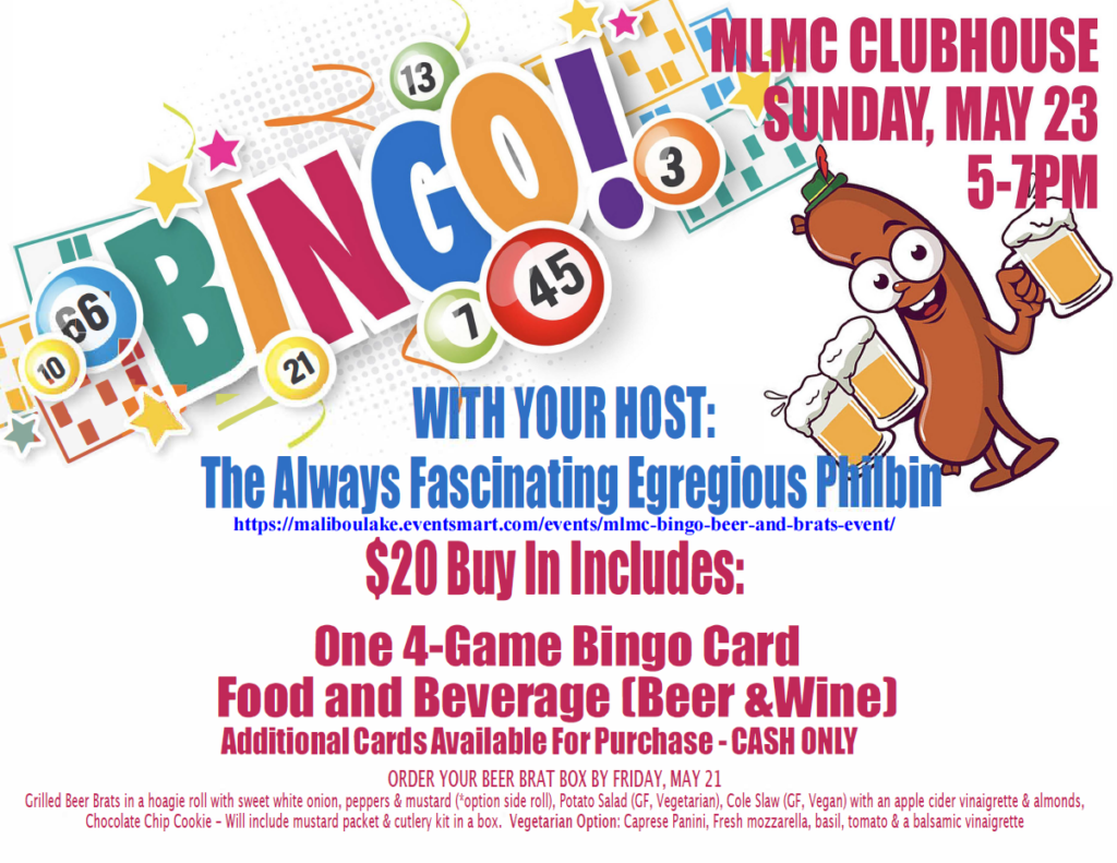 MLMC Bingo, Beer and Brats Event Malibou Lake Events