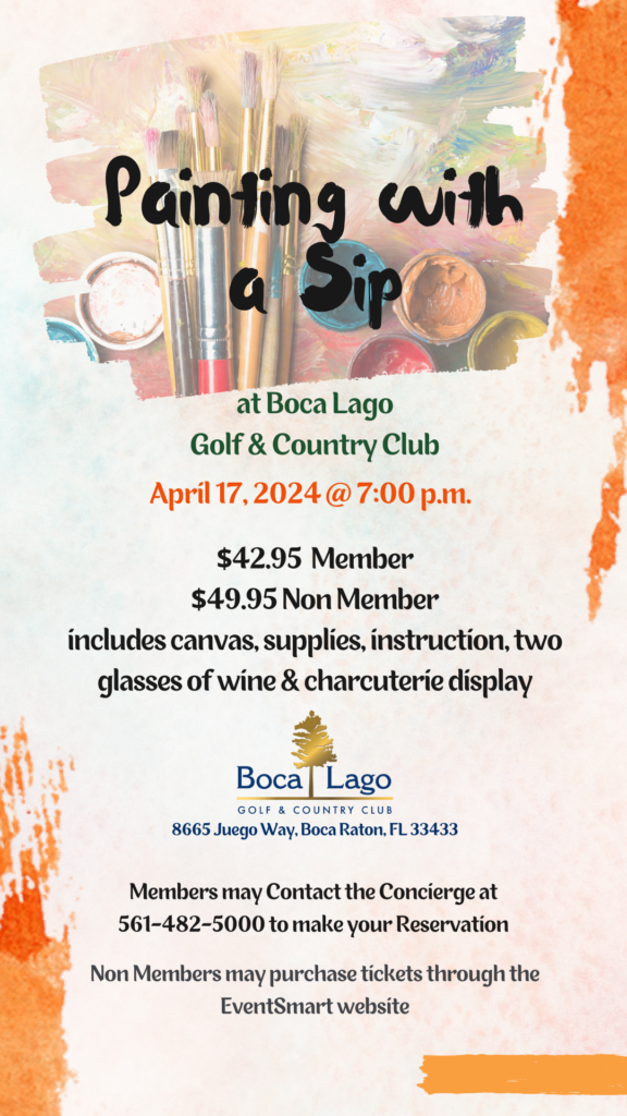 Paint & Sip Boca Lago Golf & Country Club